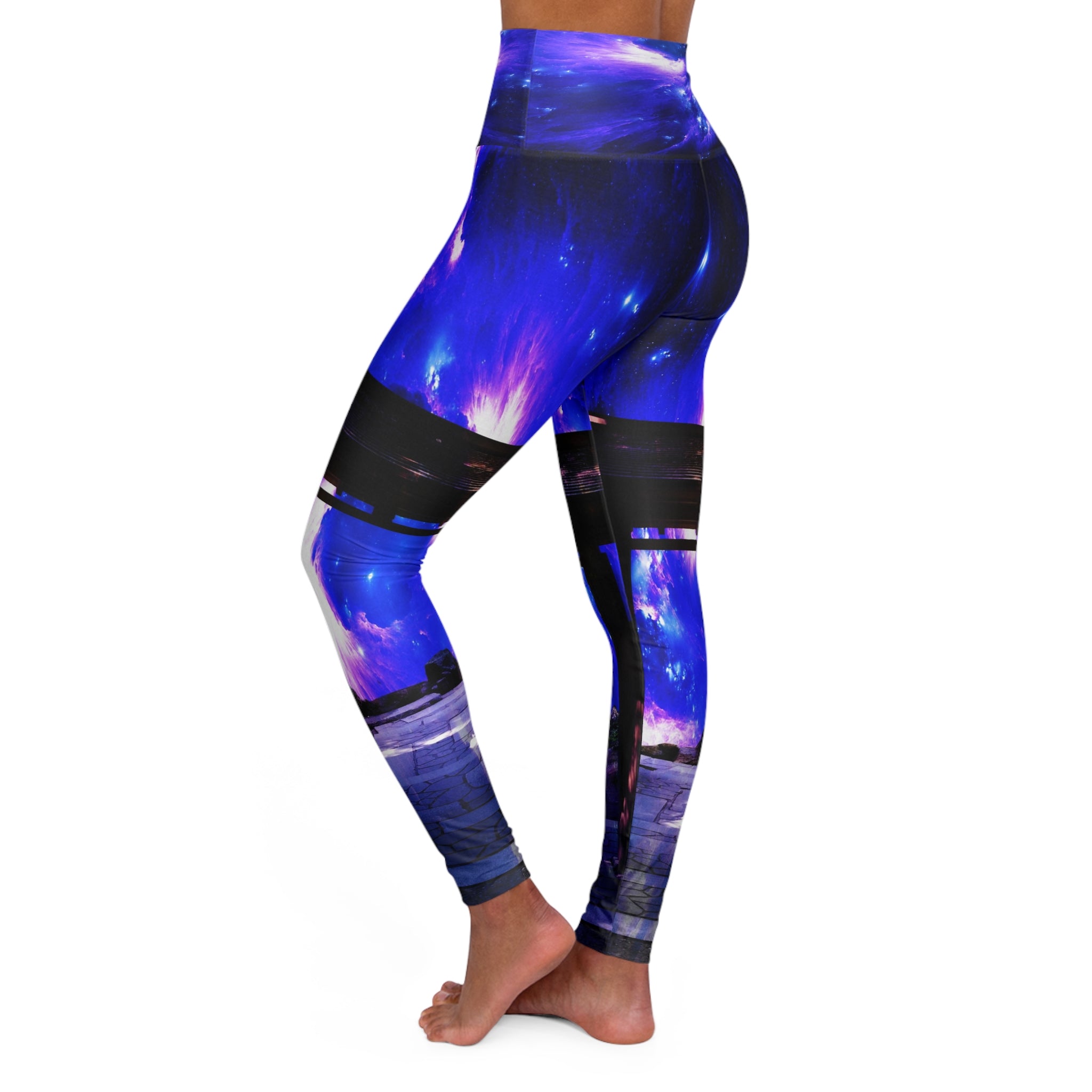 Amethyst Sapphire Pathway to Neverland Dreams High Waisted Yoga Leggings