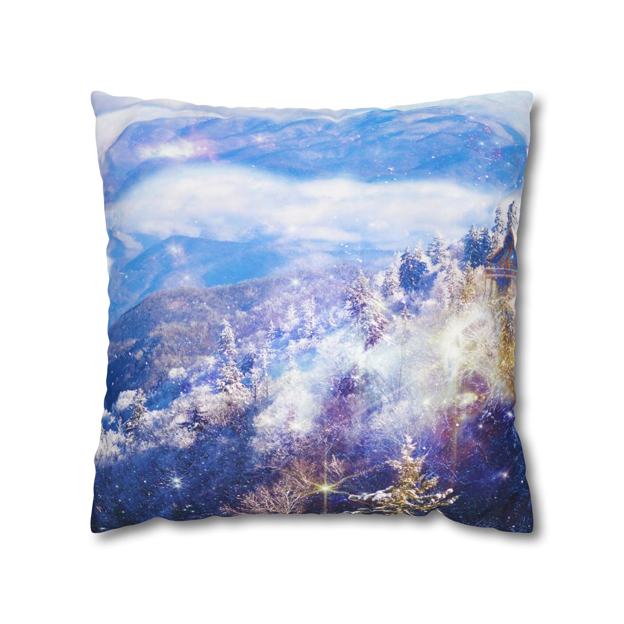Katerina's Light a Way Smoky Mountain Dreams Square Poly Canvas Pillowcase