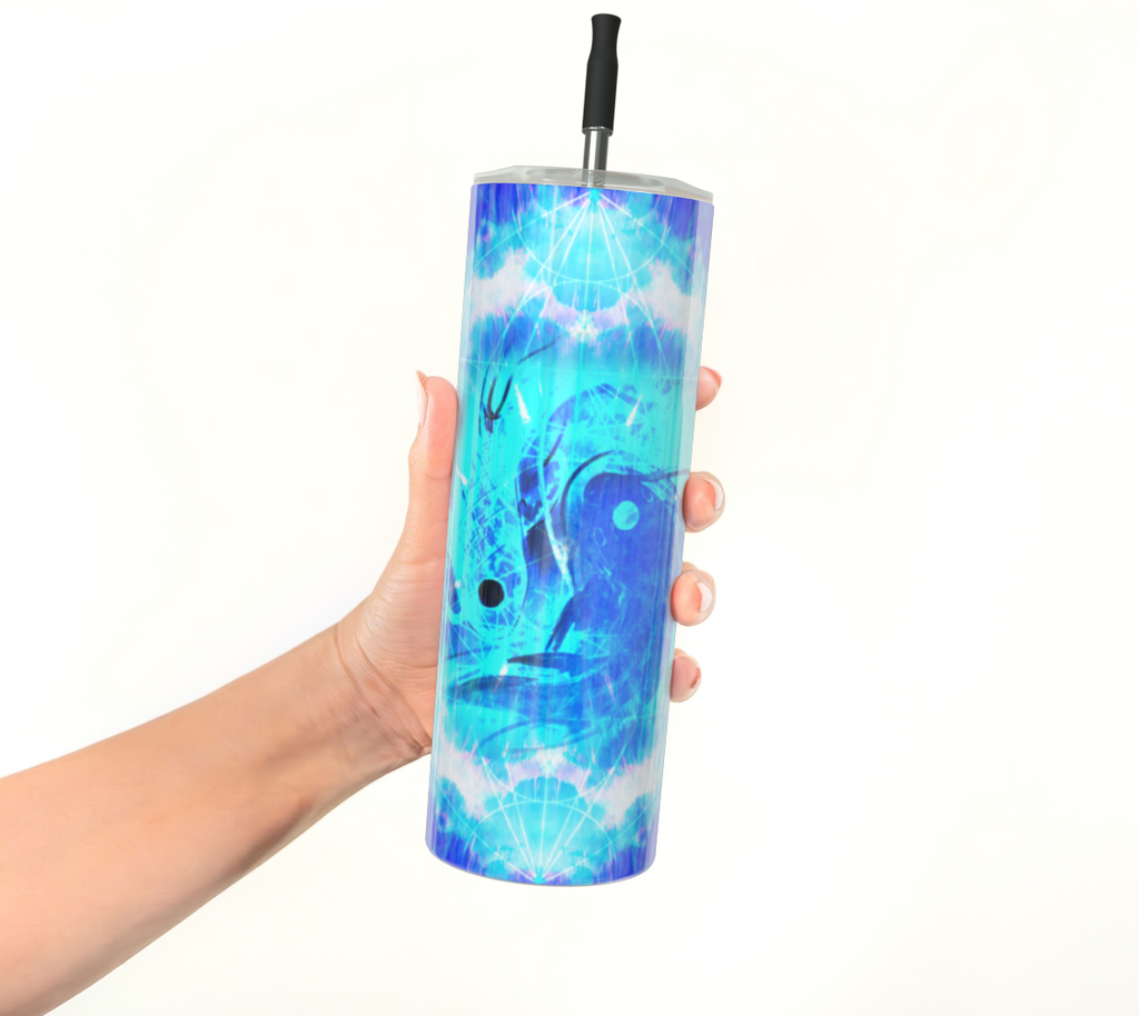 Amen Jin's Blue Sun Koi Meditations Stainless Steel Tumbler