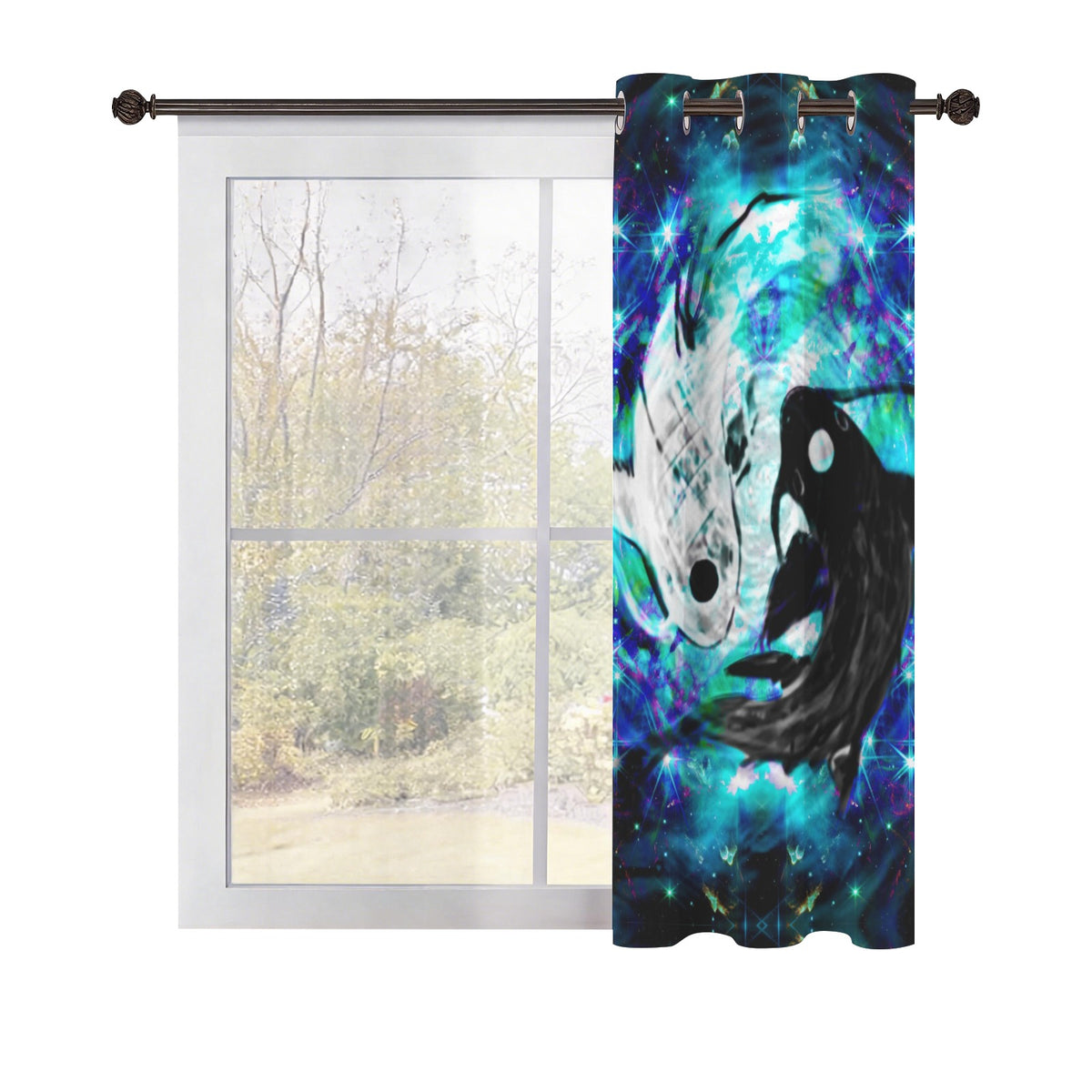 Katerina's Now & Forever Koi Desires Grommet Curtain 42" x 63" ( 1 Piece ) | Ships from USA