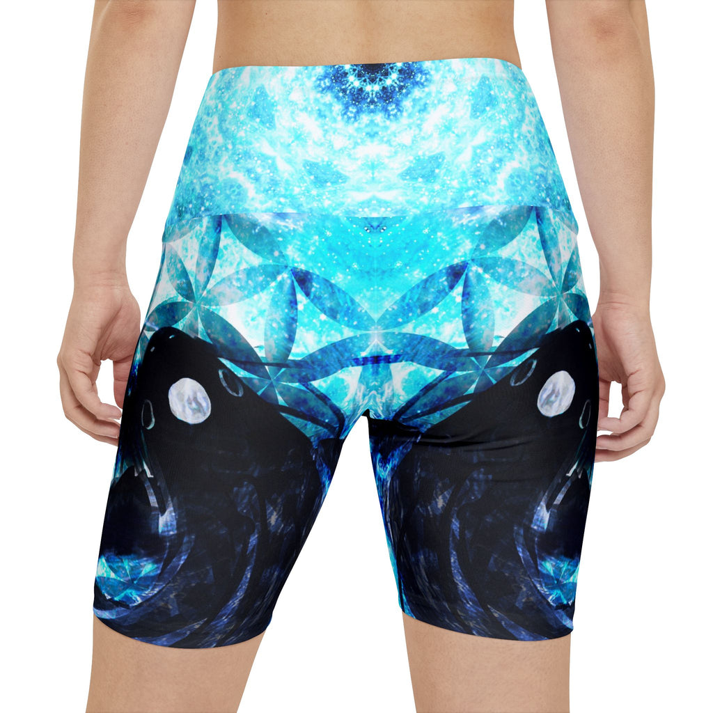 Amen Jin's all the White Horses Koi Meditations Women's Workout Shorts