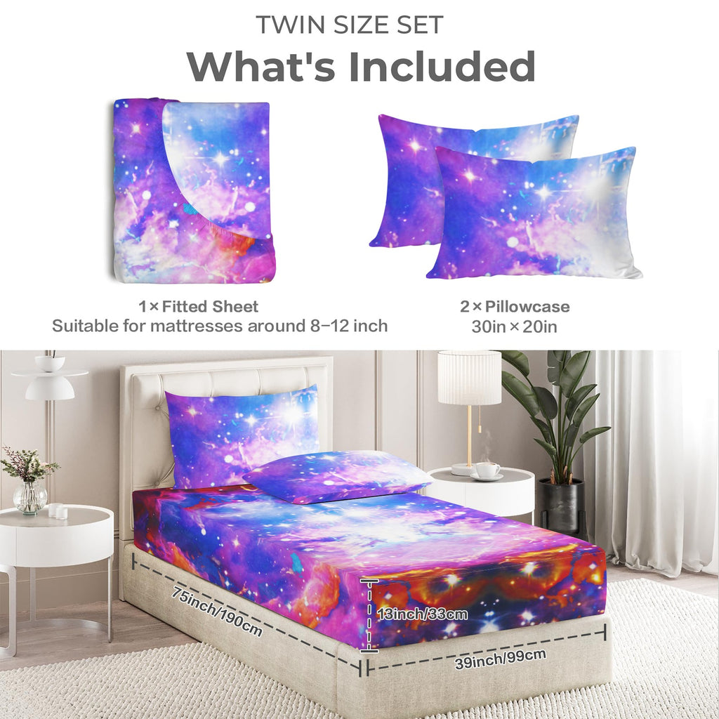 Katerina's Cassandra Desires Twin Bedding Set (Fitted Sheet + Pillowcases) | Ships from USA