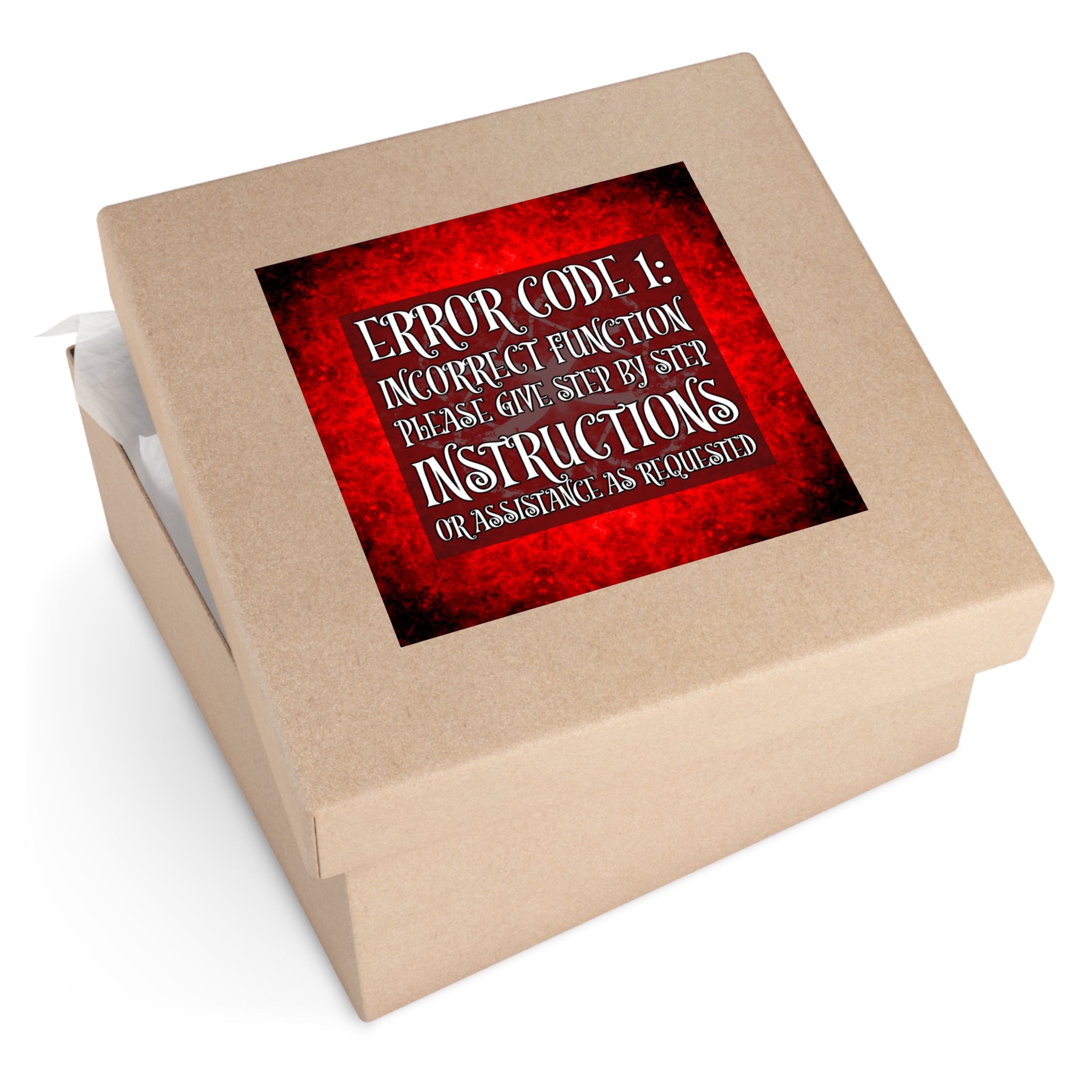 Katerina's Battle Symphony Red Instead Desires 2022 "Error Code 1" Square Stickers, Indoor\Outdoor