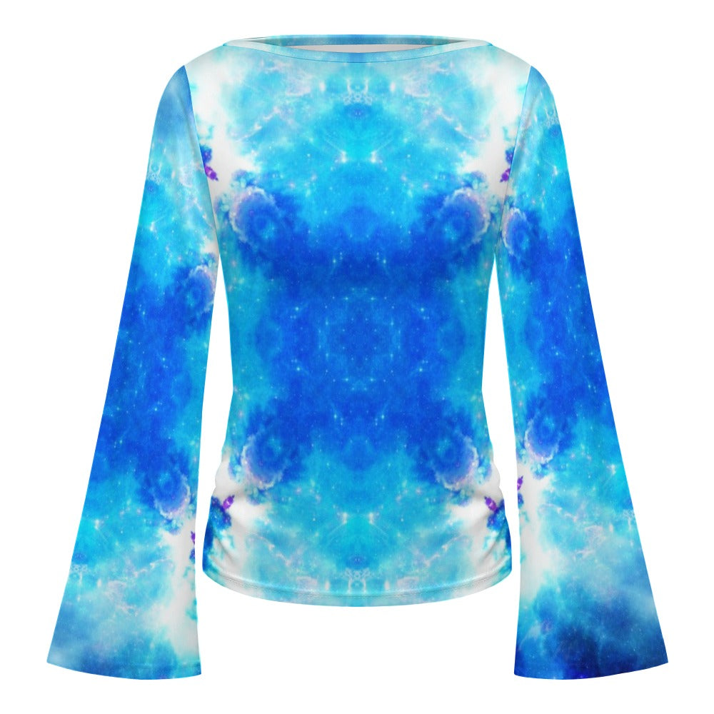 Amen Jin's Mandala of Dragon Fire Desires Women's Boat Neck Bell Sleeve T-shirt