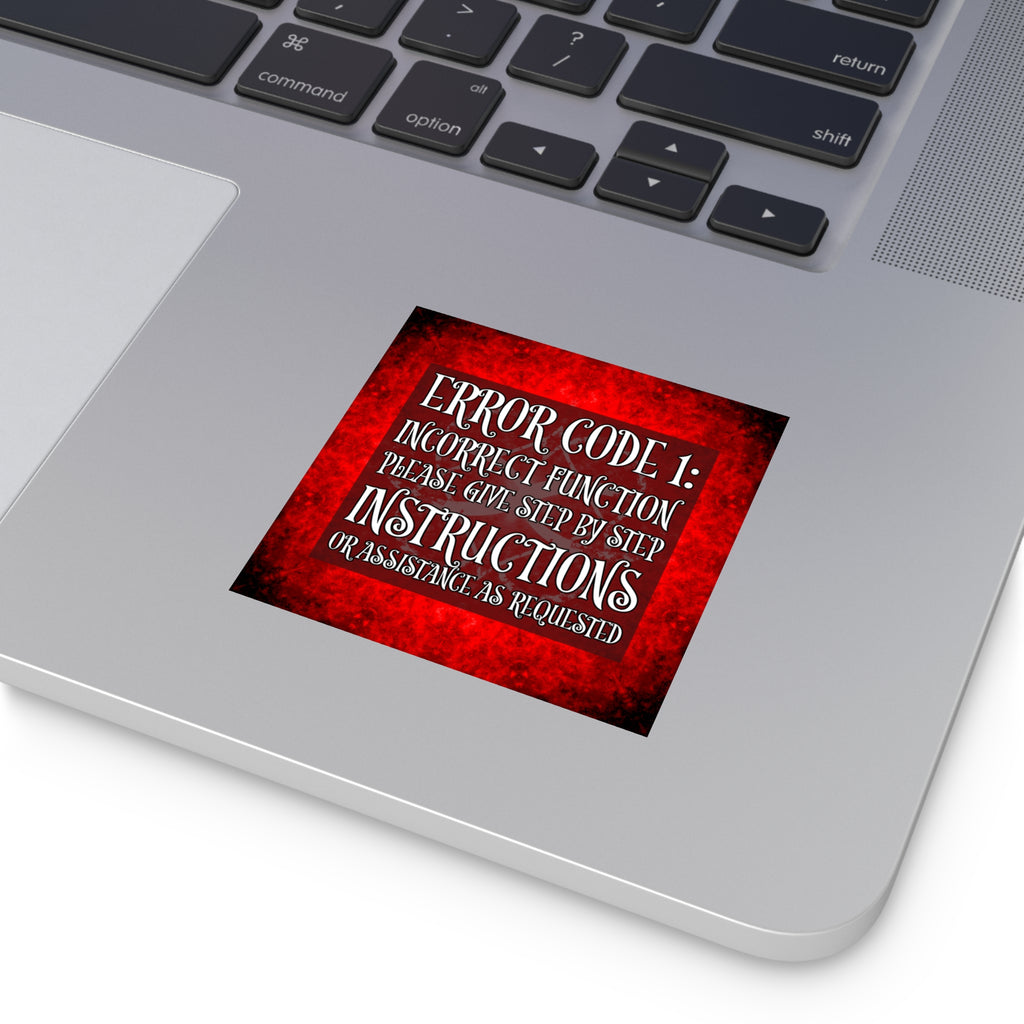 Katerina's Battle Symphony Red Instead Desires 2022 "Error Code 1" Square Stickers, Indoor\Outdoor