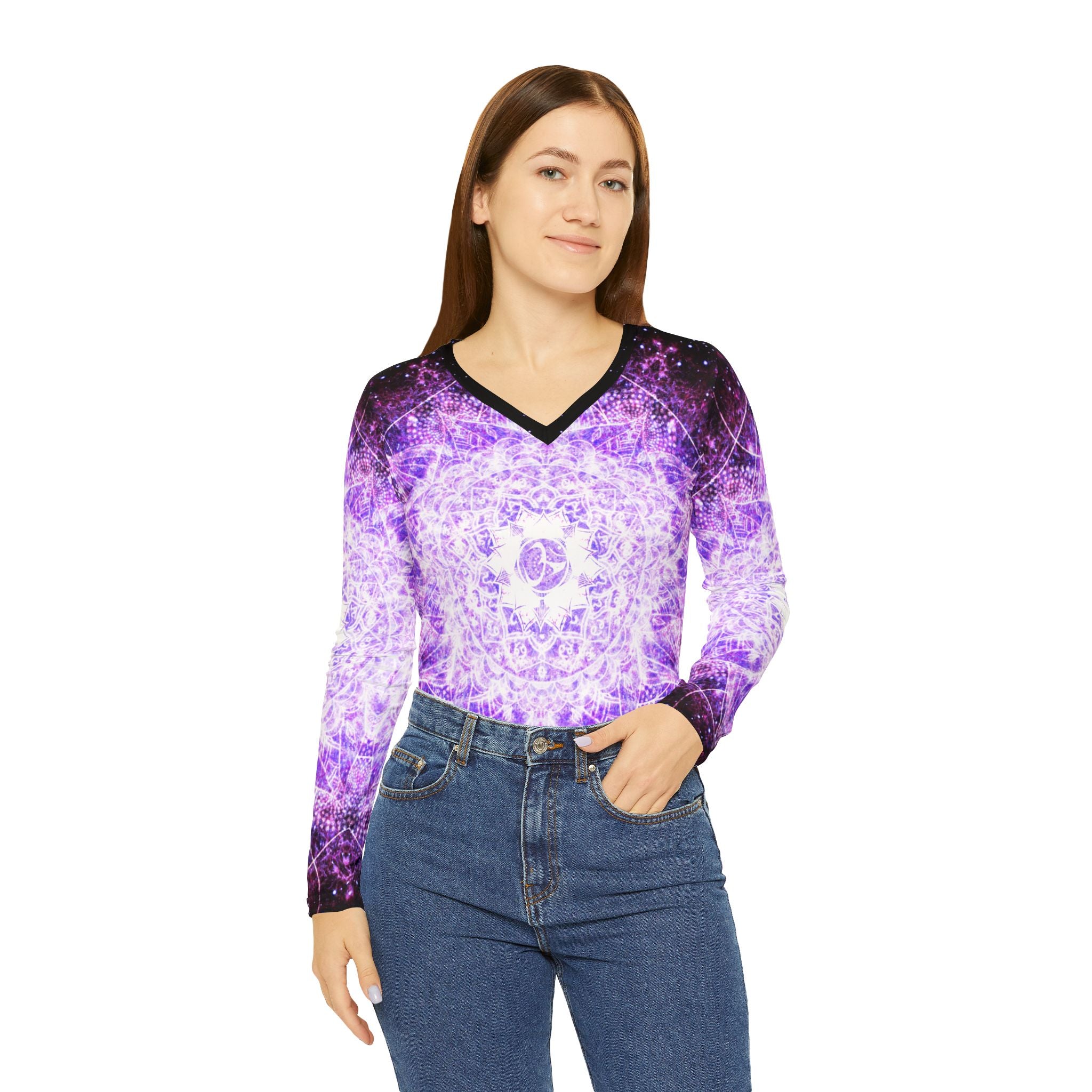 Sahasara Meditations Long Sleeve V-neck Shirt