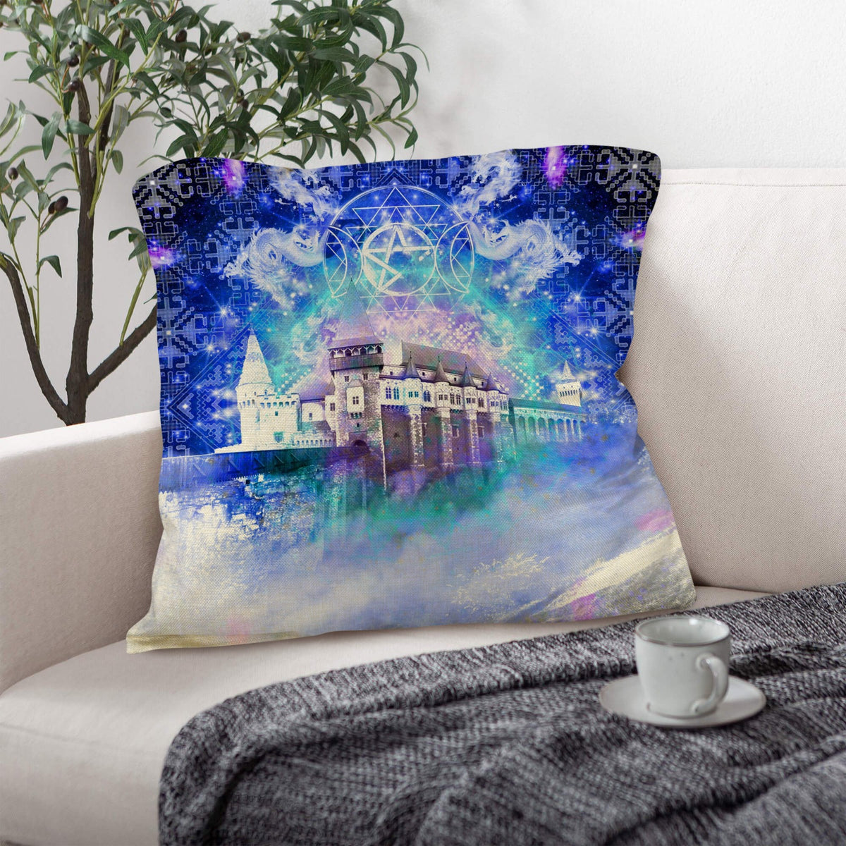 Amen Jin's Katerina's Eros & Psyche Dracularian Meditations Linen Throw Pillow 18" x 18" ( 1 Piece ) | Ships from USA