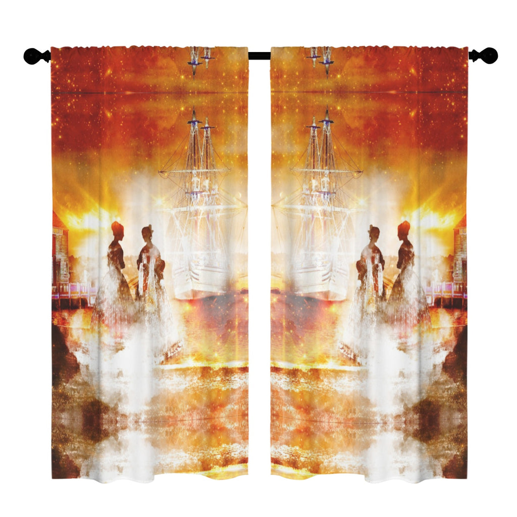 Samhain Eve Salem Harbor Dreams Floor-To-Ceiling Curtain 52x84inch | Ships from USA