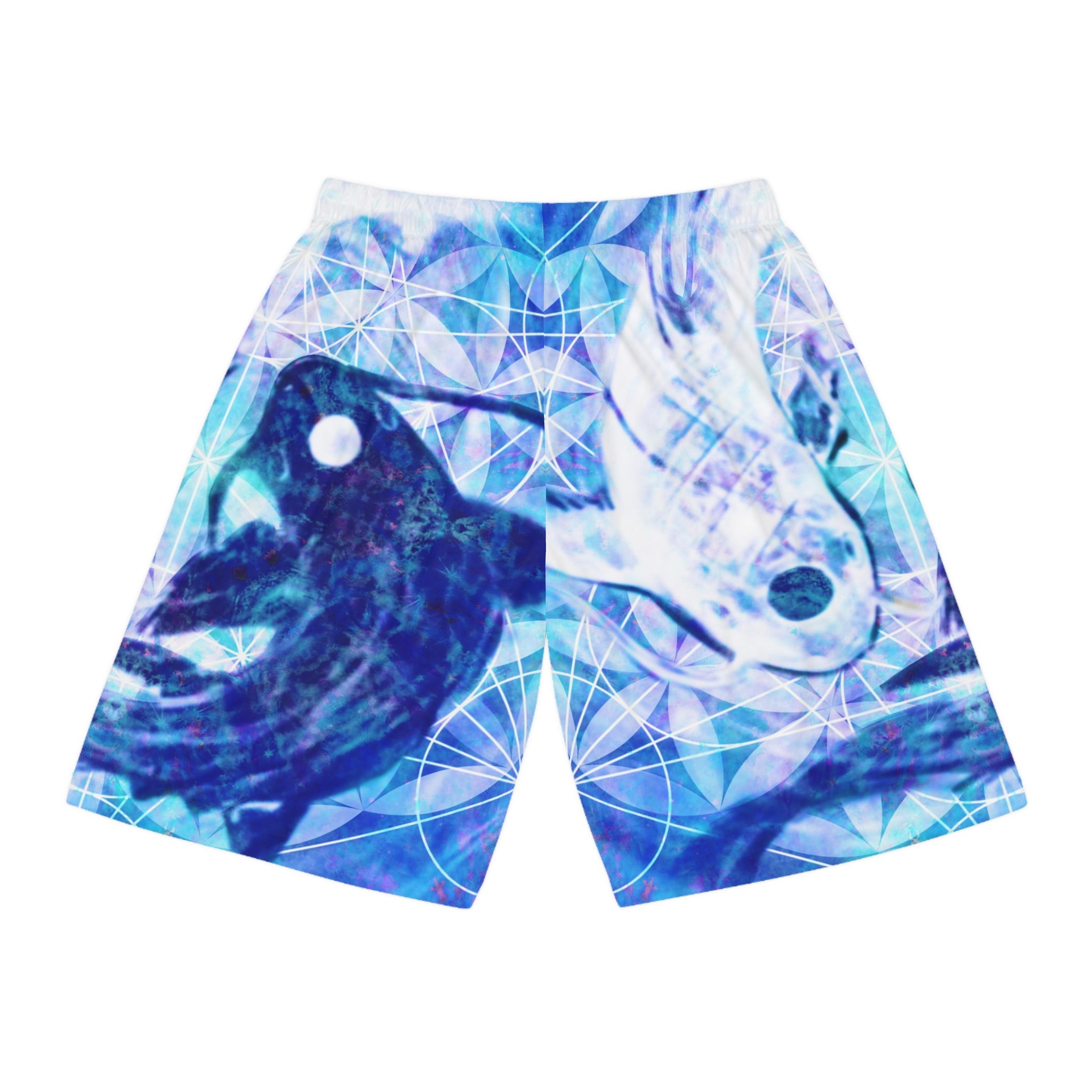 Amen Jin's Mandala of Dragon Fire Desires Koi Meditations Men's Basketball Shorts