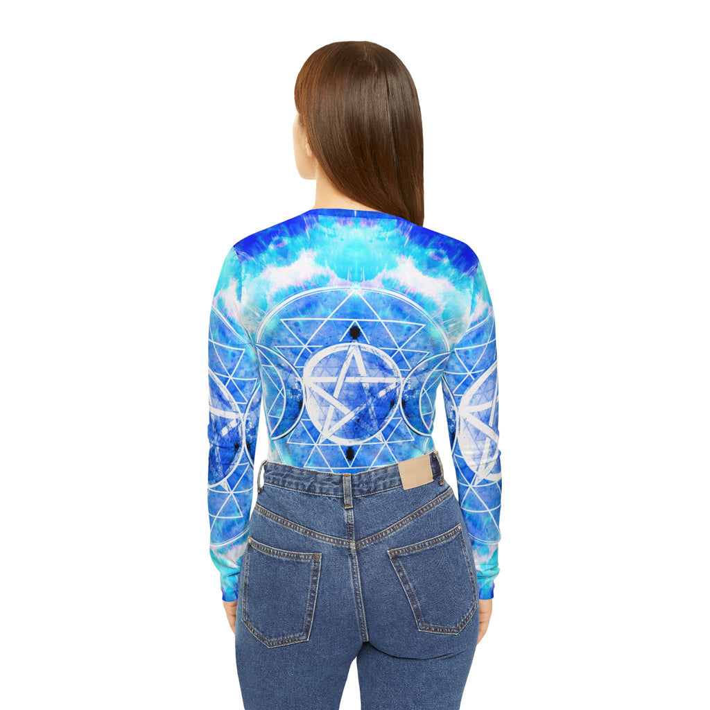 Amen Jin's Blue Sun Triple Goddess Meditations Women's Long Sleeve V-neck