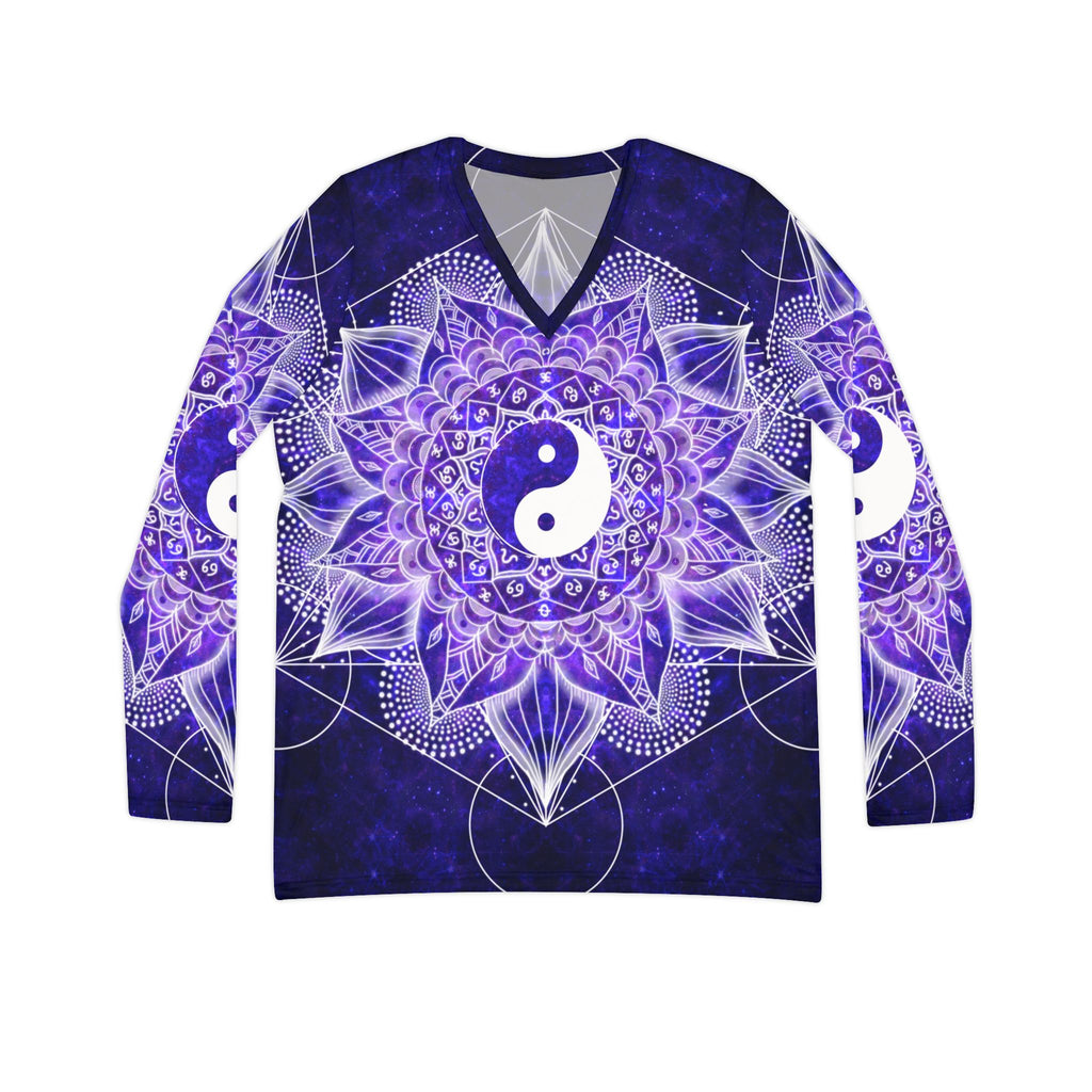 Katerina's Dragon's Eye Yin Yang Meditations Long Sleeve V-neck Shirt