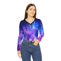 Amethyst Parisian Dreams Women's Long Sleeve V-neck Shirt