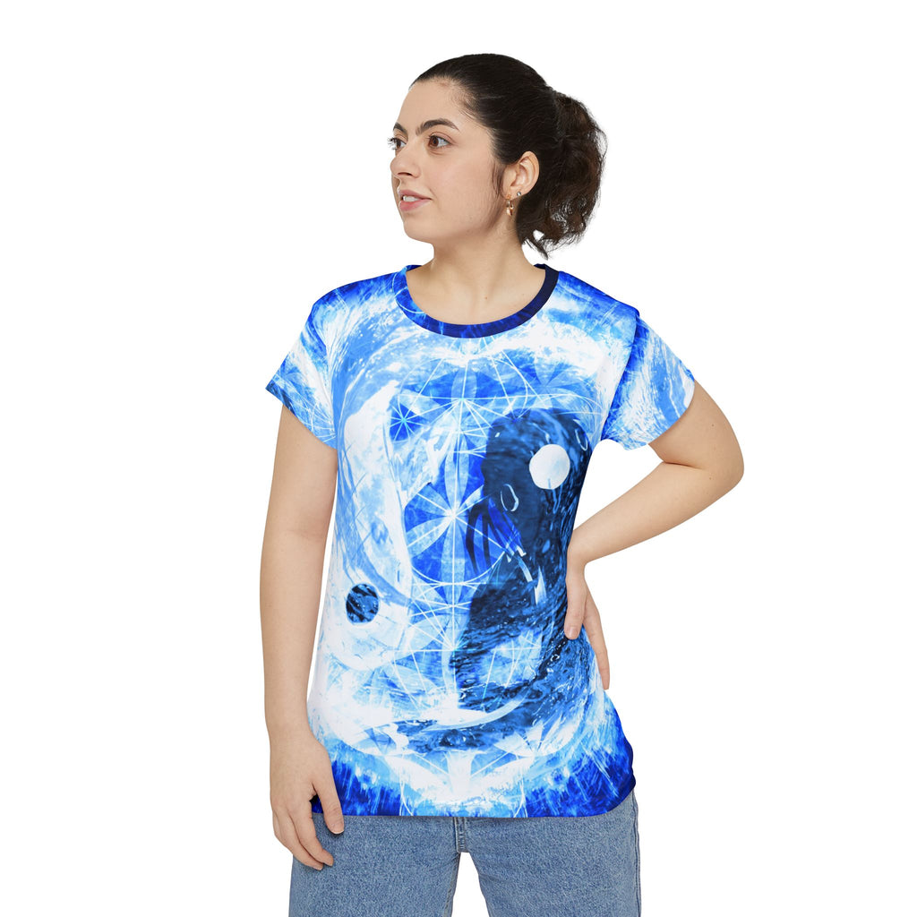 Amen Jin's Blue Sun Koi Meditations Women's Short Sleeve Shirt