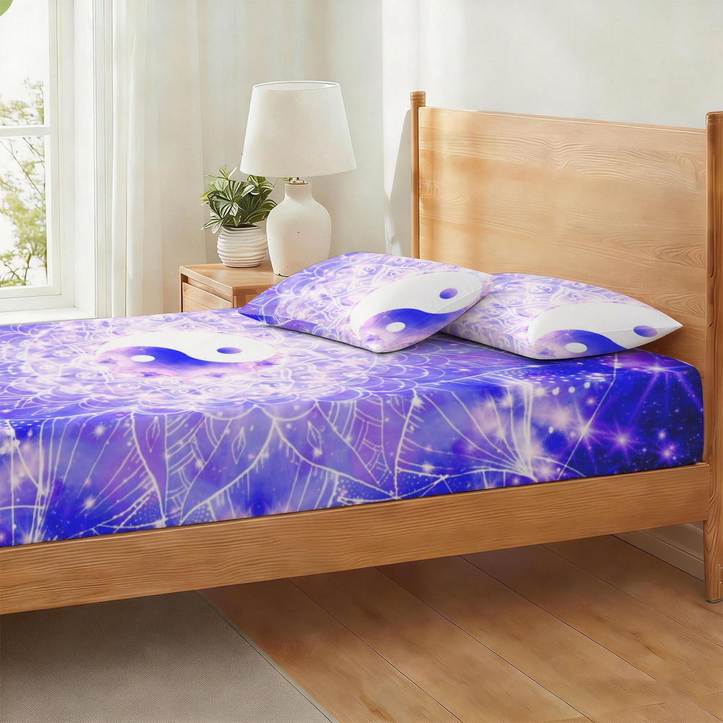 Katerina's Psyche Yin Yang Meditations Twin Bedding Set (Fitted Sheet + Pillowcases) | Ships from USA