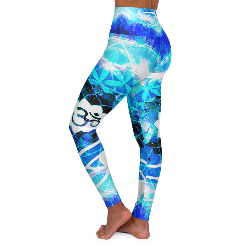 Amen Jin's Blue Sun Fairy Om Meditations High Waisted Yoga Leggings