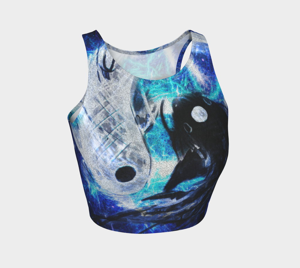 Katerina's Electric Dragon Fire Desires Koi Dreams Athletic Crop Top