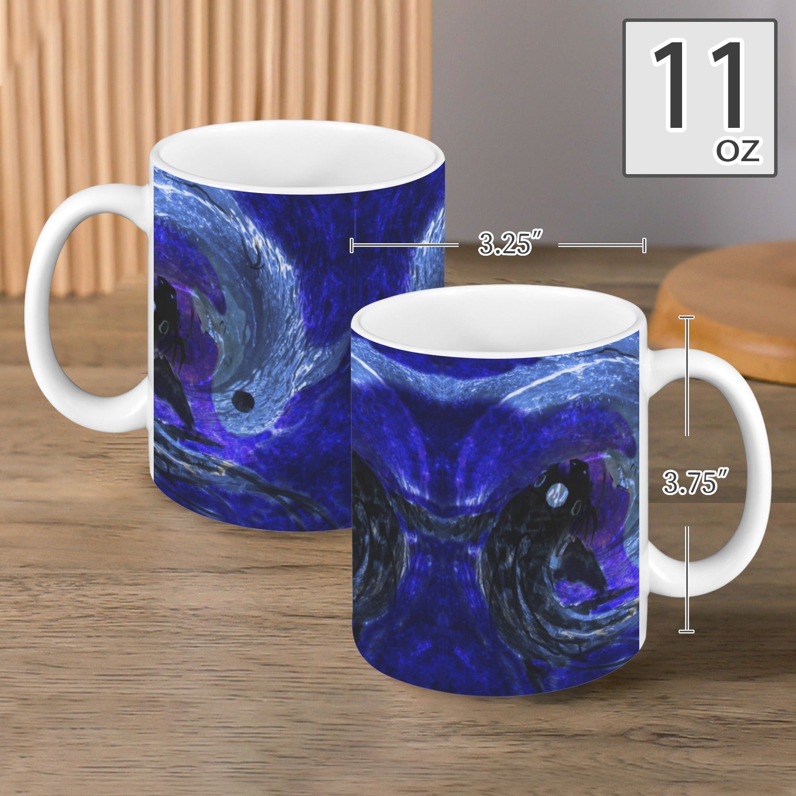 Katerina's Dragon's Eye Koi Desires Custom White Mug(11OZ)(Set of 2) | Ships from USA