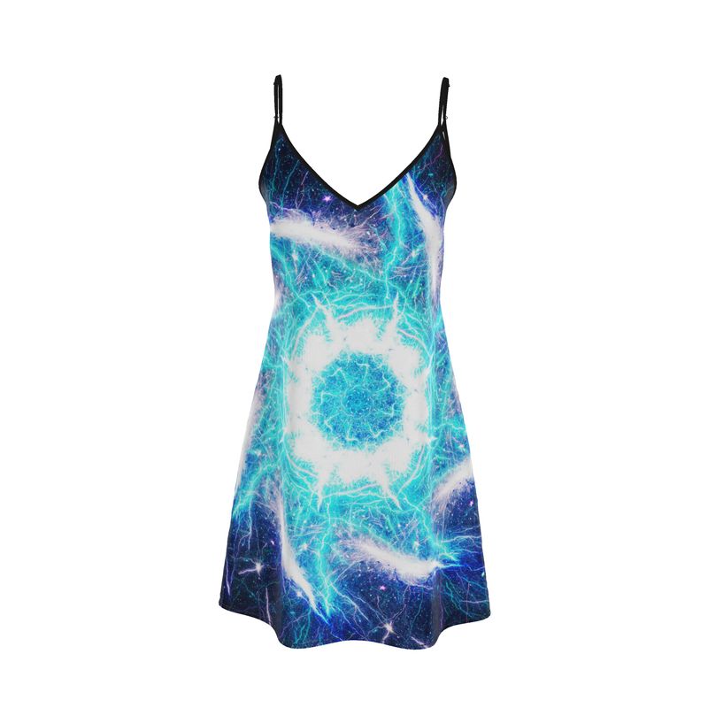 Katerina's Mandala of Electric Dragon Fire Desires Slip Dress