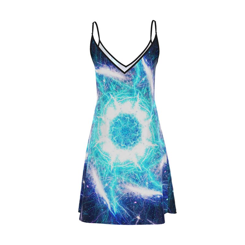 Katerina's Mandala of Electric Dragon Fire Desires Slip Dress