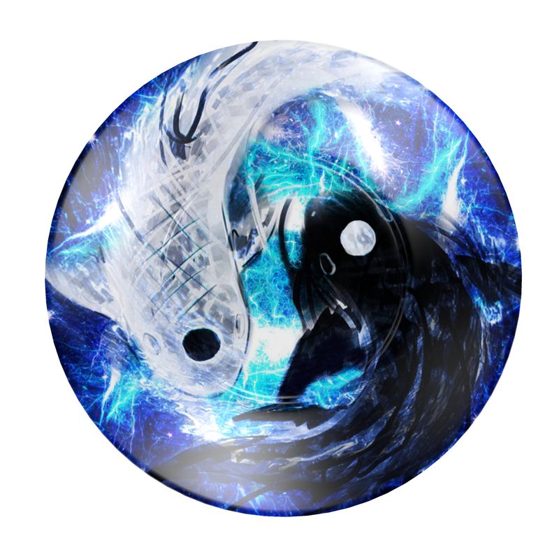 Katerina's Mandala of Electric Dragon Fire Desires Koi Cup & Saucer