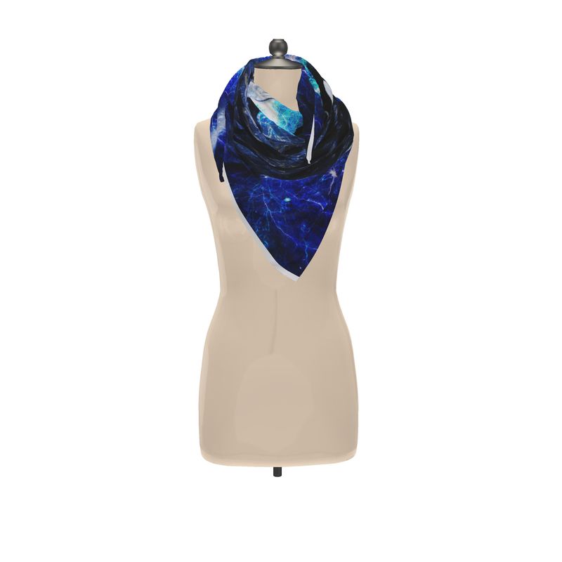 Katerina's Mandala of Electric Dragon Fire Koi Scarf Wrap or Shawl