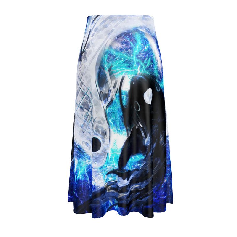 Katerina's Mandala of Electric Dragon Fire Desires Koi Dreams Skirt