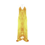 Katerina's Autistic Golden Desires Halterneck backless dress