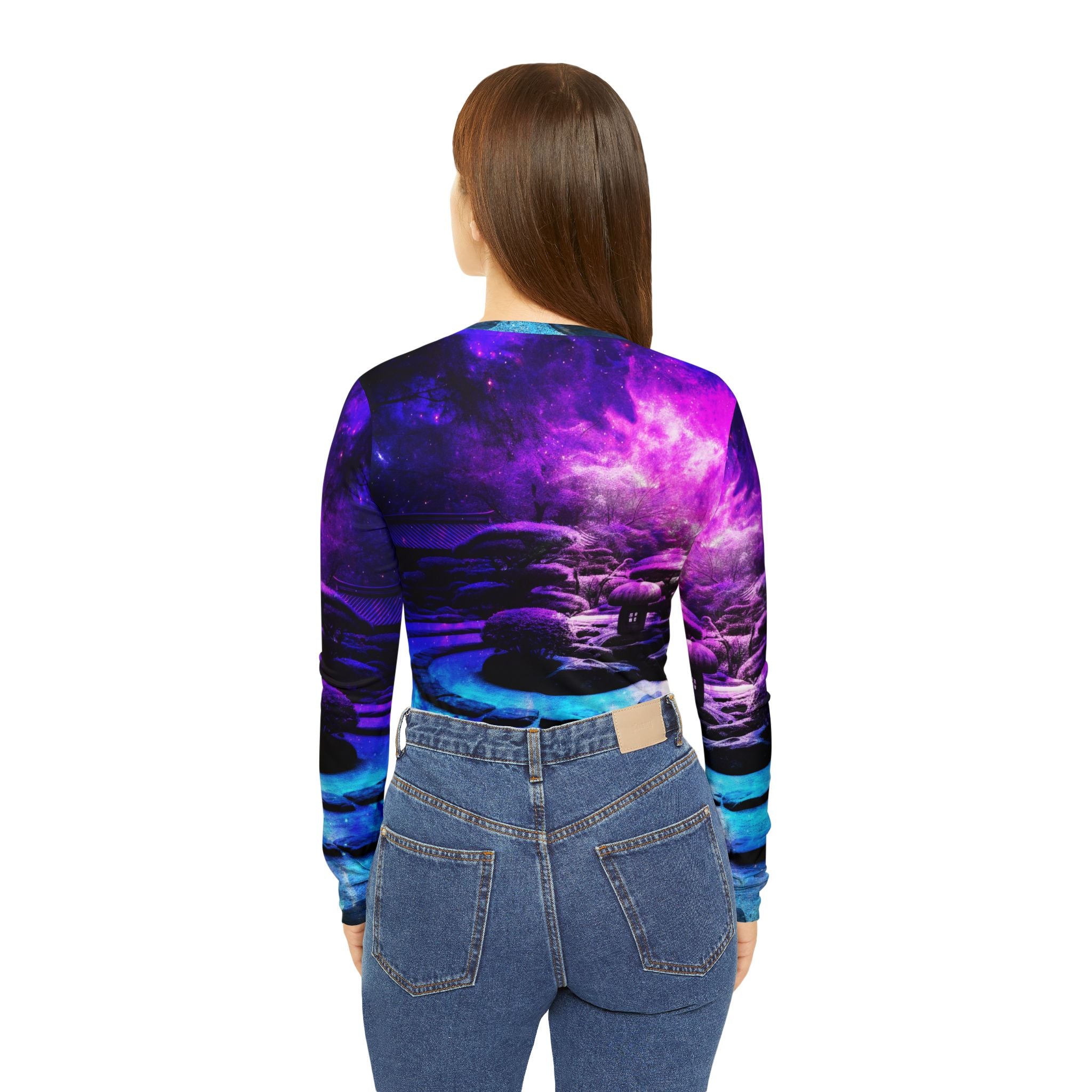Creation's Heaven Tranquil Garden Dreams Women's Long Sleeve V-neck Shirt
