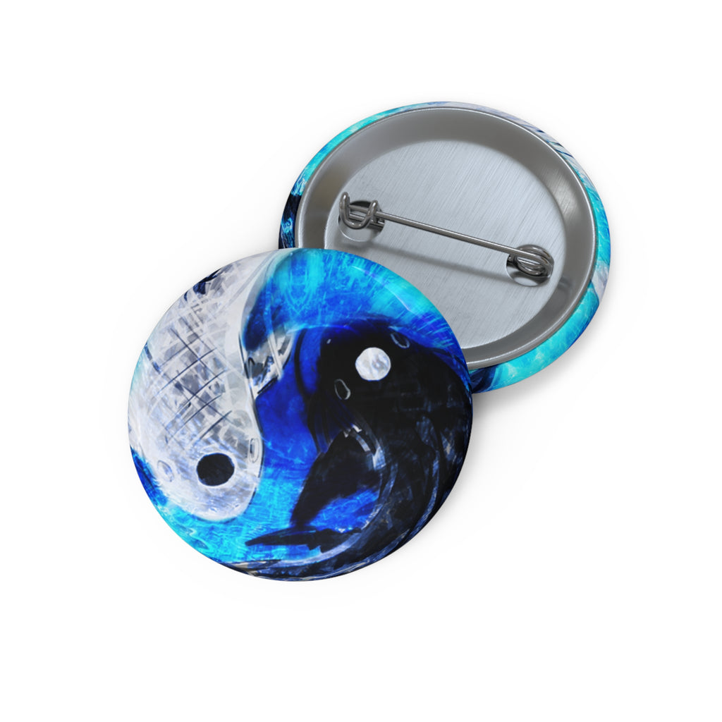 Amen Jin's Blue Fire Desires Koi Dreams Pin Buttons