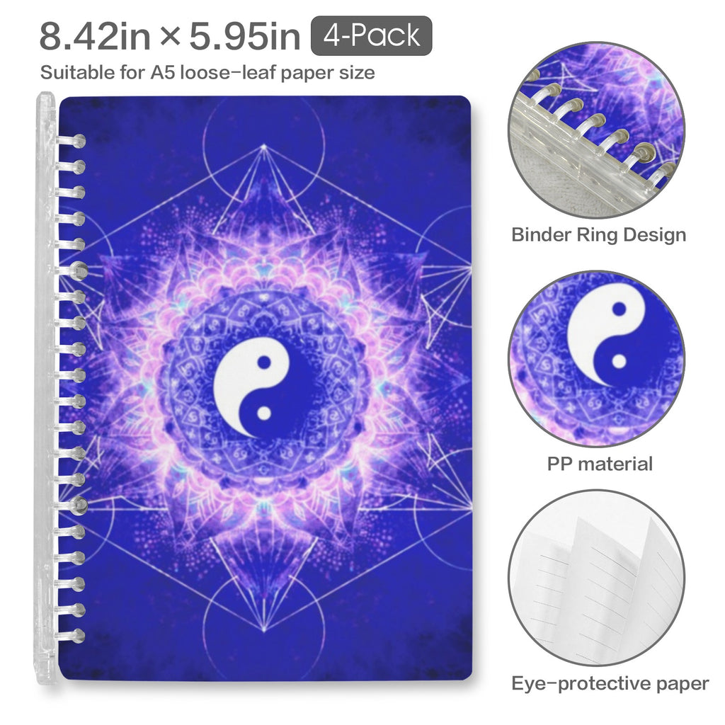 Katerina's Uncertainty in Time & Space Yin Yang Meditations Loose-Leaf Notebooks ( Cover Print, 4-Pack ) | Ships from USA
