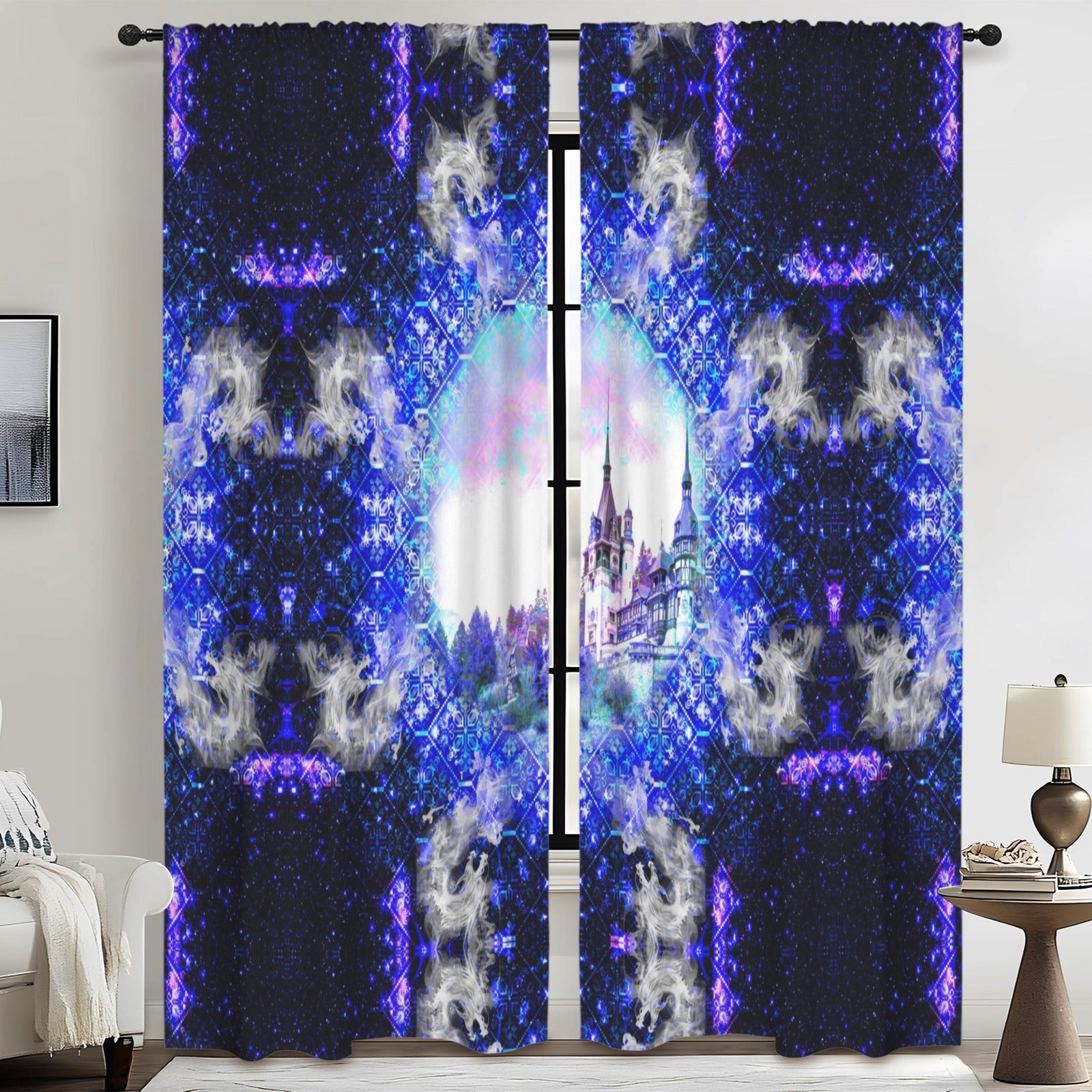 Amen Jin's Katerina's Eros & Psyche Desires Dragoness Dreams Floor-To-Ceiling Curtain 52x84inch | Ships from USA