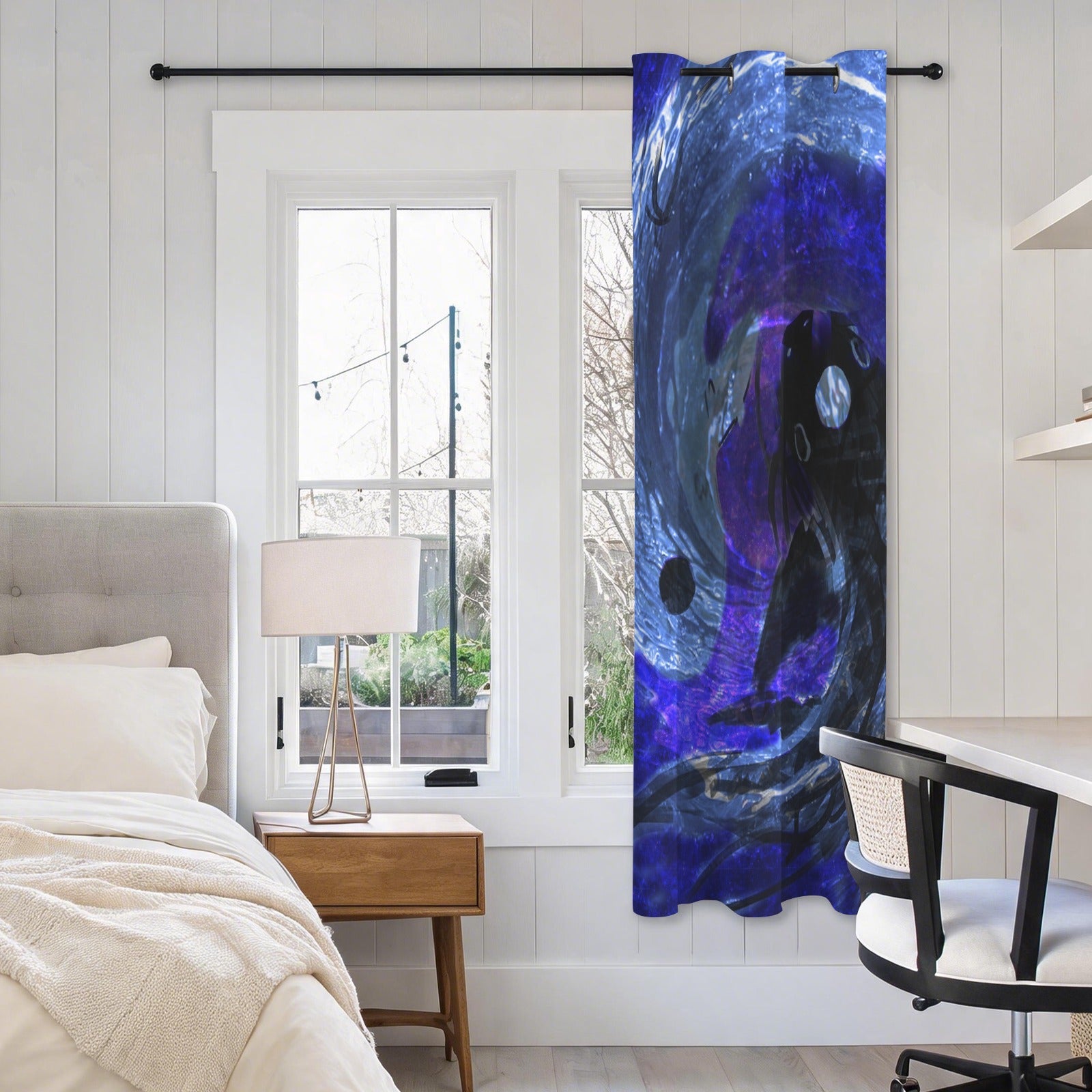 Katerina's Dragon's Eye Koi Desires Grommet Curtain 42" x 63" ( 1 Piece ) | Ships from USA