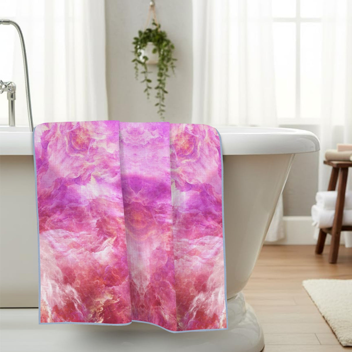 Katerina's Unconditional Desires Waffle Weave Bath Towel 29" x 58" | Ships from USA