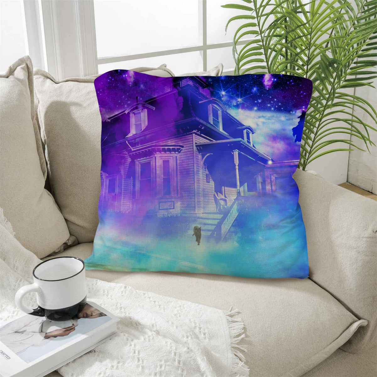 Amen Jin's Katerina's Eros & Psyche Hocus Pocus Dreams Linen Throw Pillow 18" x 18" ( 1 Piece ) | Ships from USA