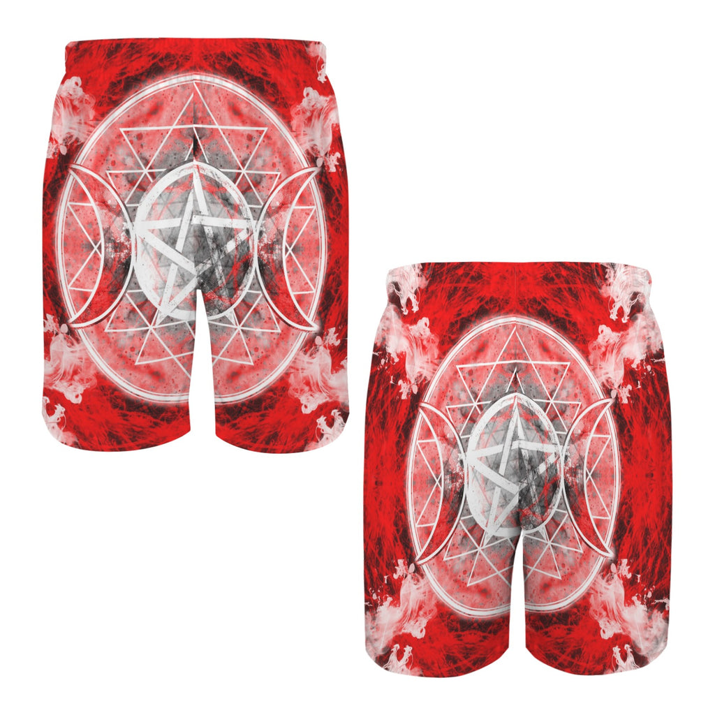 Katerina's Waiting for Hello Triple Goddess Meditations Men's All Over Print Beach Shorts (Sets 26) | Ships from USA