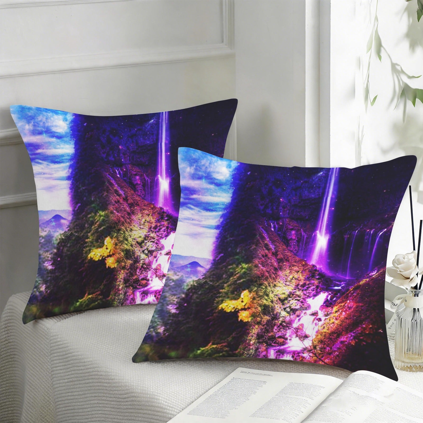 Creation's Heaven Abalone Lake Dreams Custom Pillow Cases 18" x 18" (2-Pack) | Ships from USA