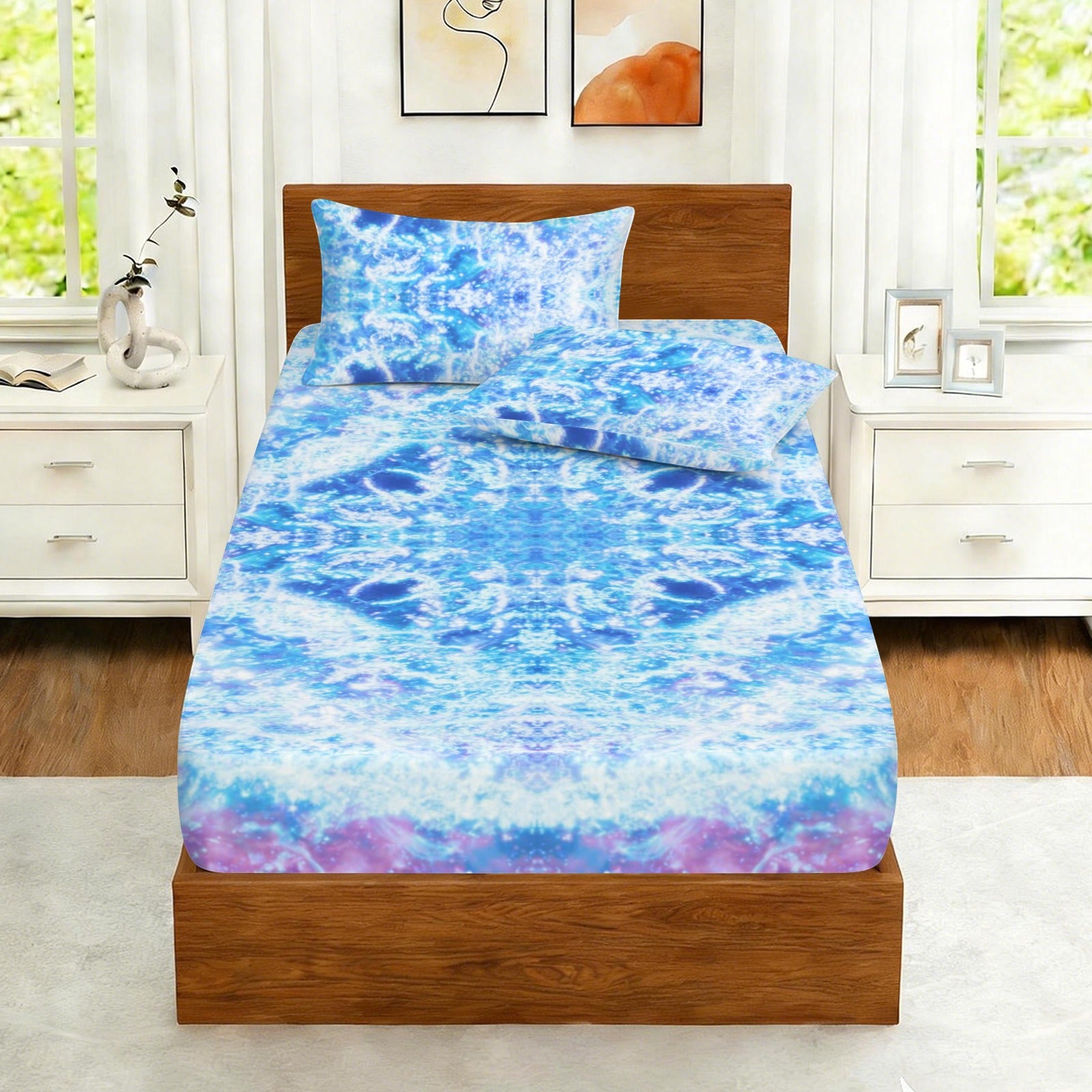 Katerina's Kamar-Taj Desires Twin Bedding Set (Fitted Sheet + Pillowcases) | Ships from USA