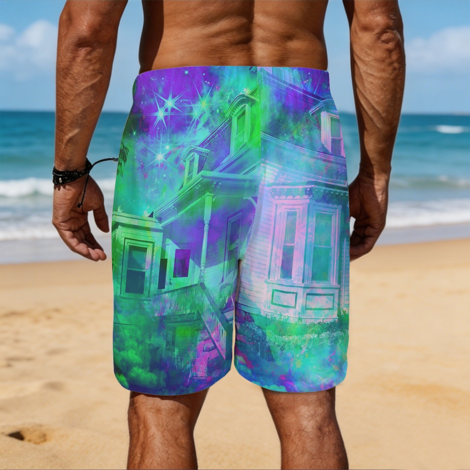 Katerina's Now & Forever Hocus Pocus Desires Men's All Over Print Beach Shorts (Sets 26) | Ships from USA