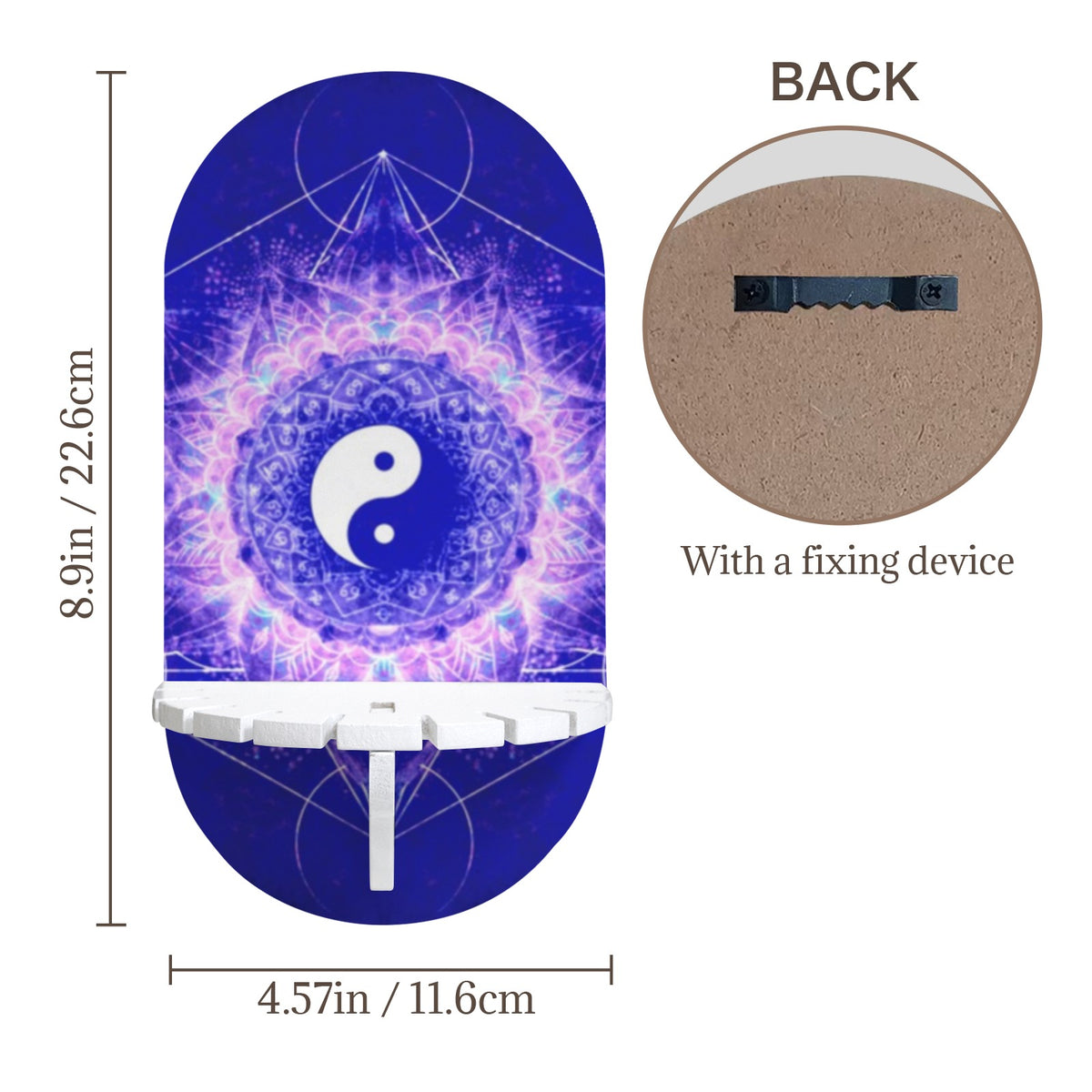 Katerina's Uncertainty in Time & Space Yin Yang Meditations Wall Mounted Candle Holder | Ships from USA