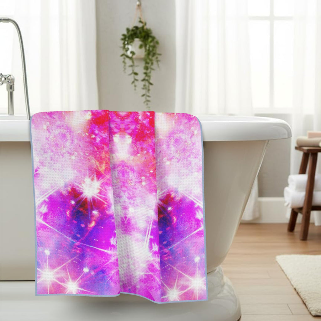 Katerina's Dreams of Angels Desires Waffle Weave Bath Towel 29" x 58" | Ships from USA