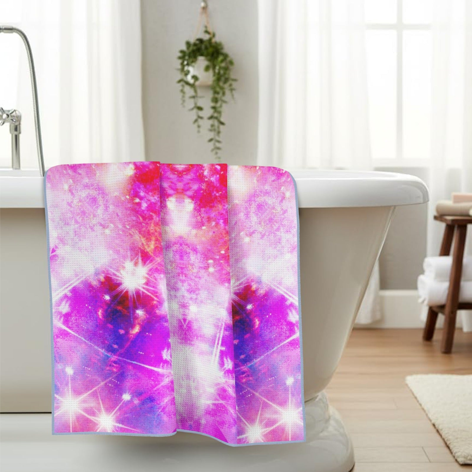 Katerina's Dreams of Angels Desires Waffle Weave Bath Towel 29" x 58" | Ships from USA