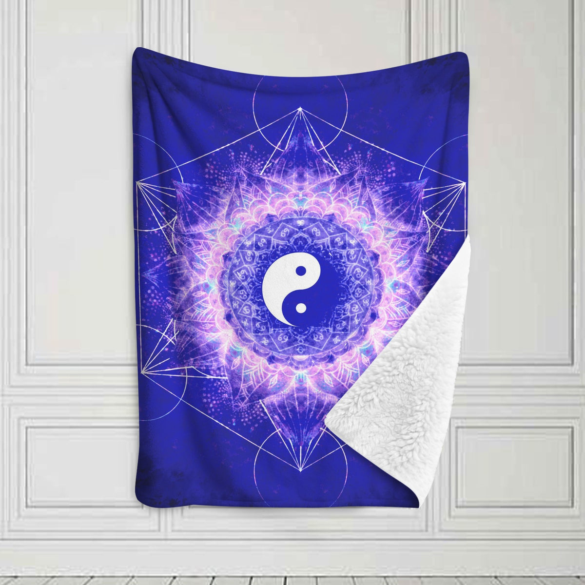 Katerina's Uncertainty in Time & Space Yin Yang Meditations Sherpa Fleece Blanket 30" x 40" | Ships from USA