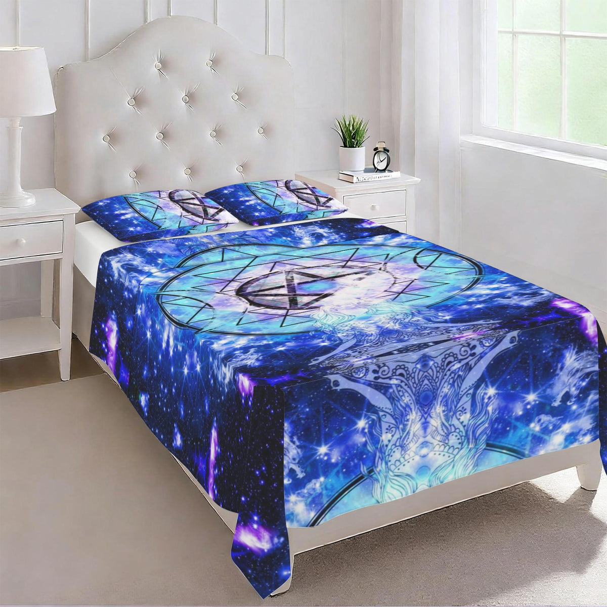 Amen Jin's Katerina's Eros & Psyche Magickal Awakening Meditations 3-Piece Bedding Set (Bed Sheet + Pillowcases)  | Ships from USA
