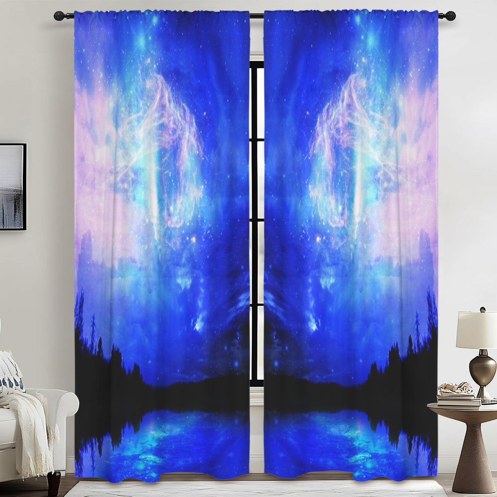 Starry Night Dreams Floor-To-Ceiling Curtain 52x84inch | Ships from USA