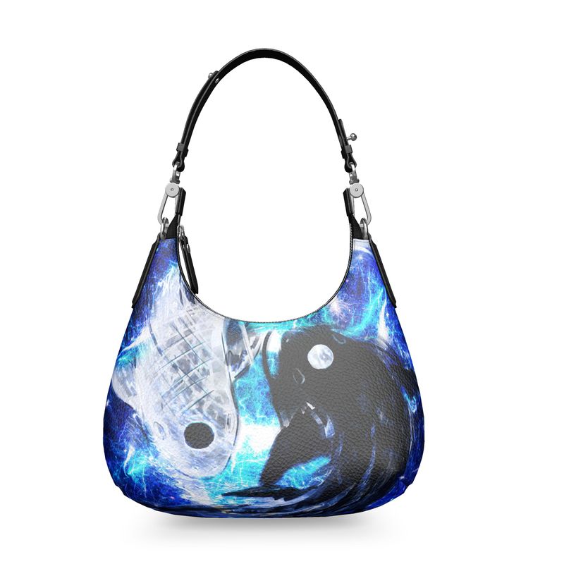 Katerina's Mandala of Electric Dragon Fire Desires Koi Mini Curve Bag