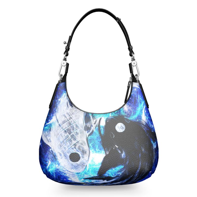 Katerina's Mandala of Electric Dragon Fire Desires Koi Mini Curve Bag