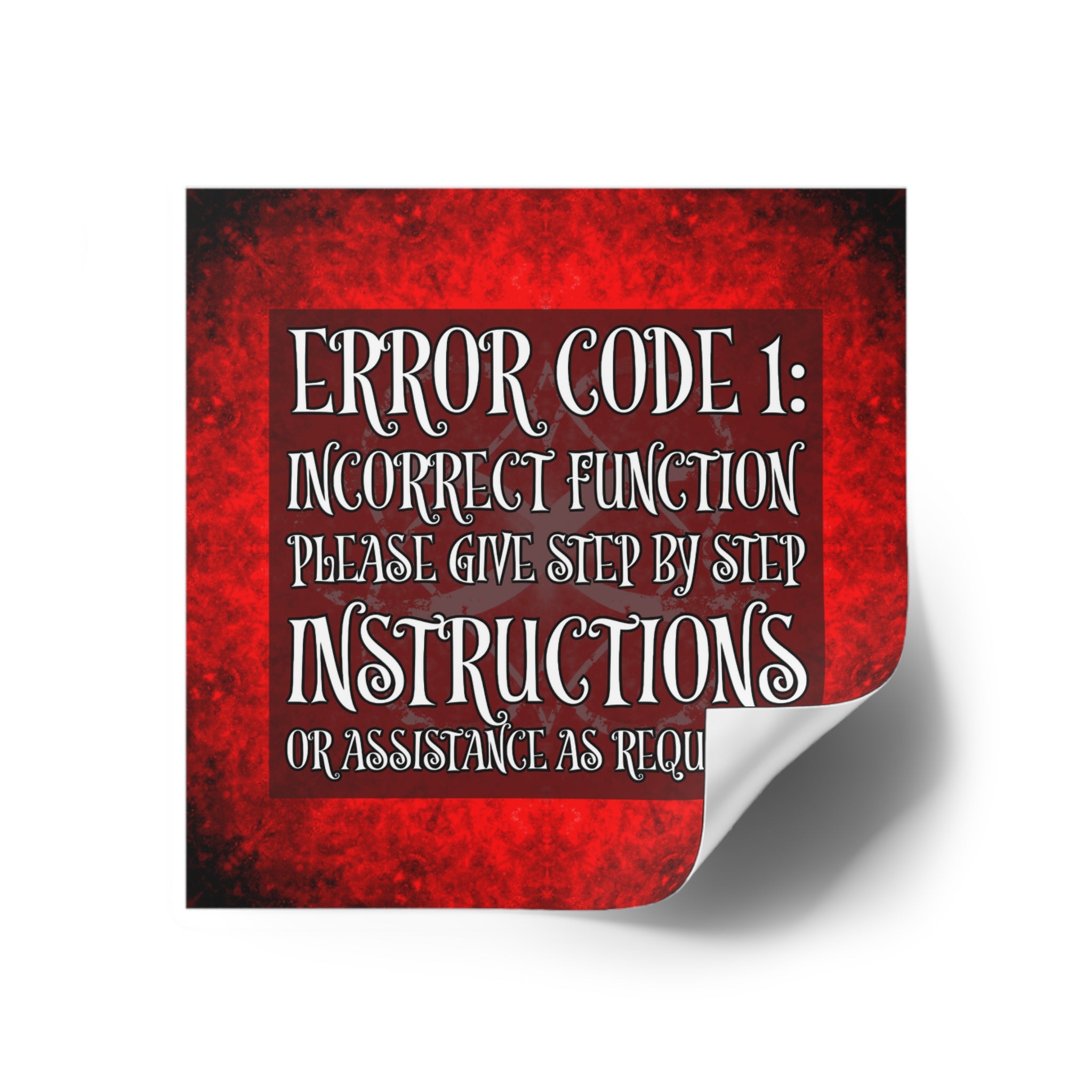 Katerina's Battle Symphony Red Instead Desires 2022 "Error Code 1" Square Stickers, Indoor\Outdoor