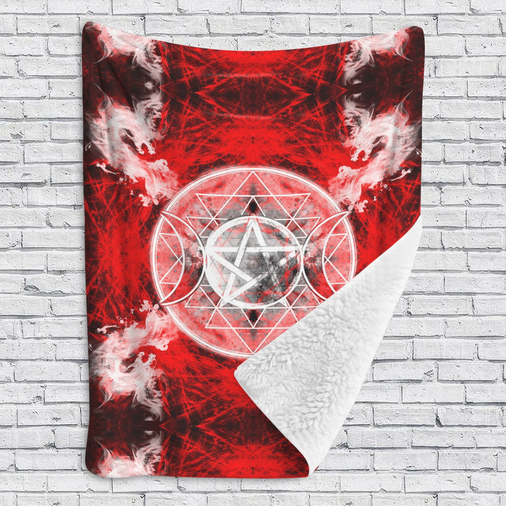 Katerina's Waiting for Hello Triple Goddess Meditations Sherpa Fleece Blanket 60" x 80" | Ships from USA