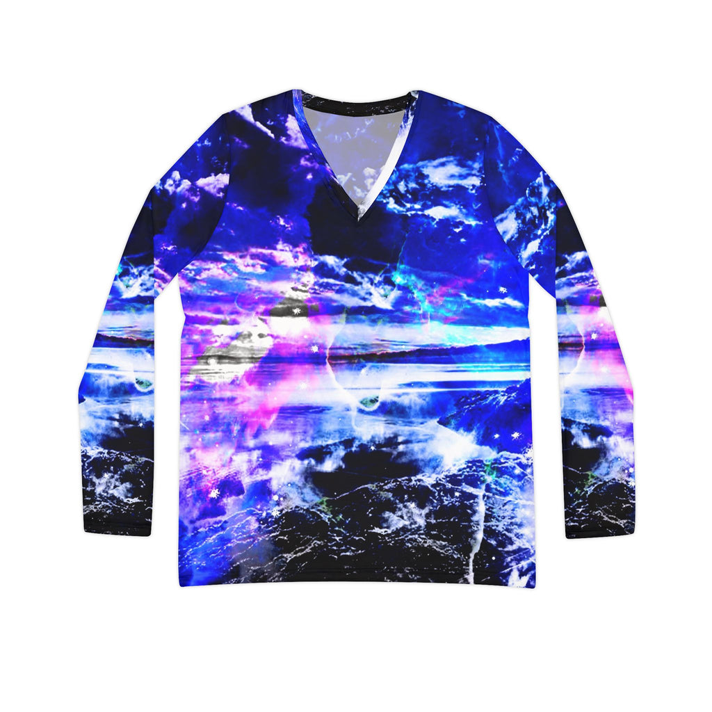 Ad Amoreum Amisi Dancing Sea Dreams Women's Long Sleeve V-neck Shirt