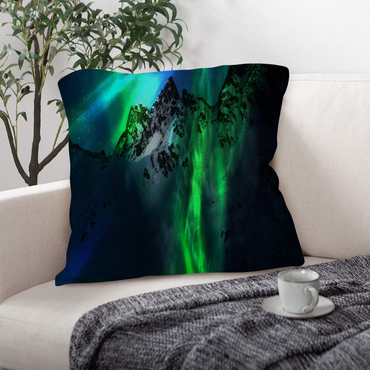 Song of the Mountain Dreams Linen Throw Pillow 18" x 18" ( 1 Piece ) | Ships from USA
